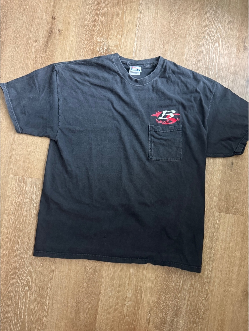 Yakudoshi Hanes Beefy-T Vintage Black Pocket T-Shirt XL - Picture 6 of 9